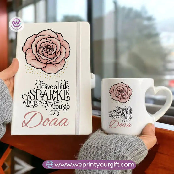 Motivation Set ( Heart handle mug +Notebook)