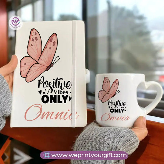 Motivation Set ( Heart handle mug +Notebook)