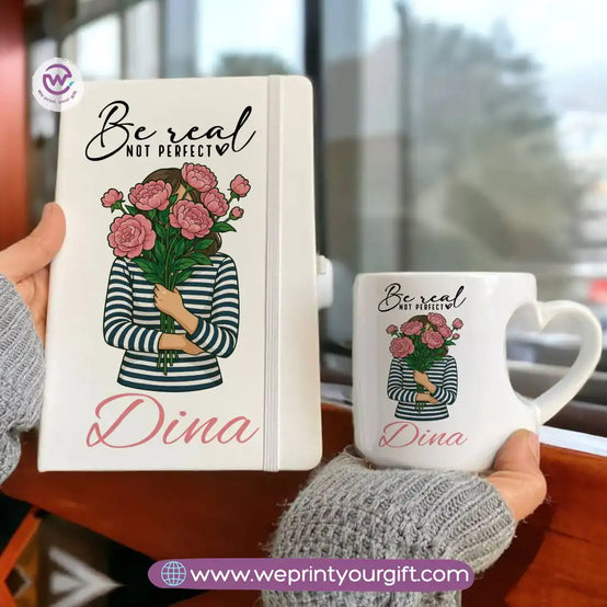 Motivation Set ( Heart handle mug +Notebook)