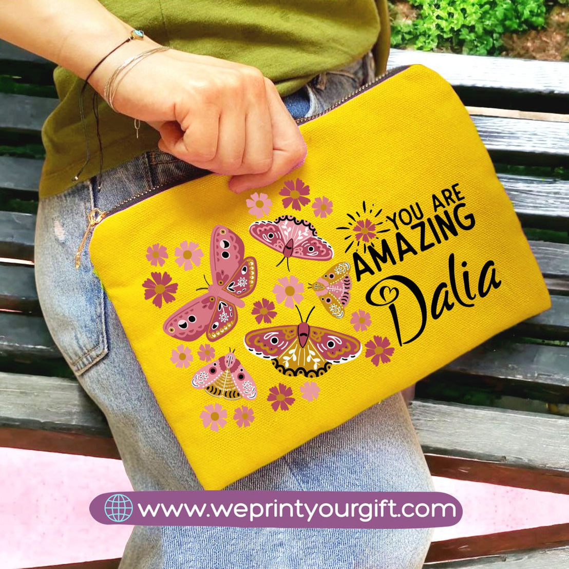 Fabric makeup case- English quotes