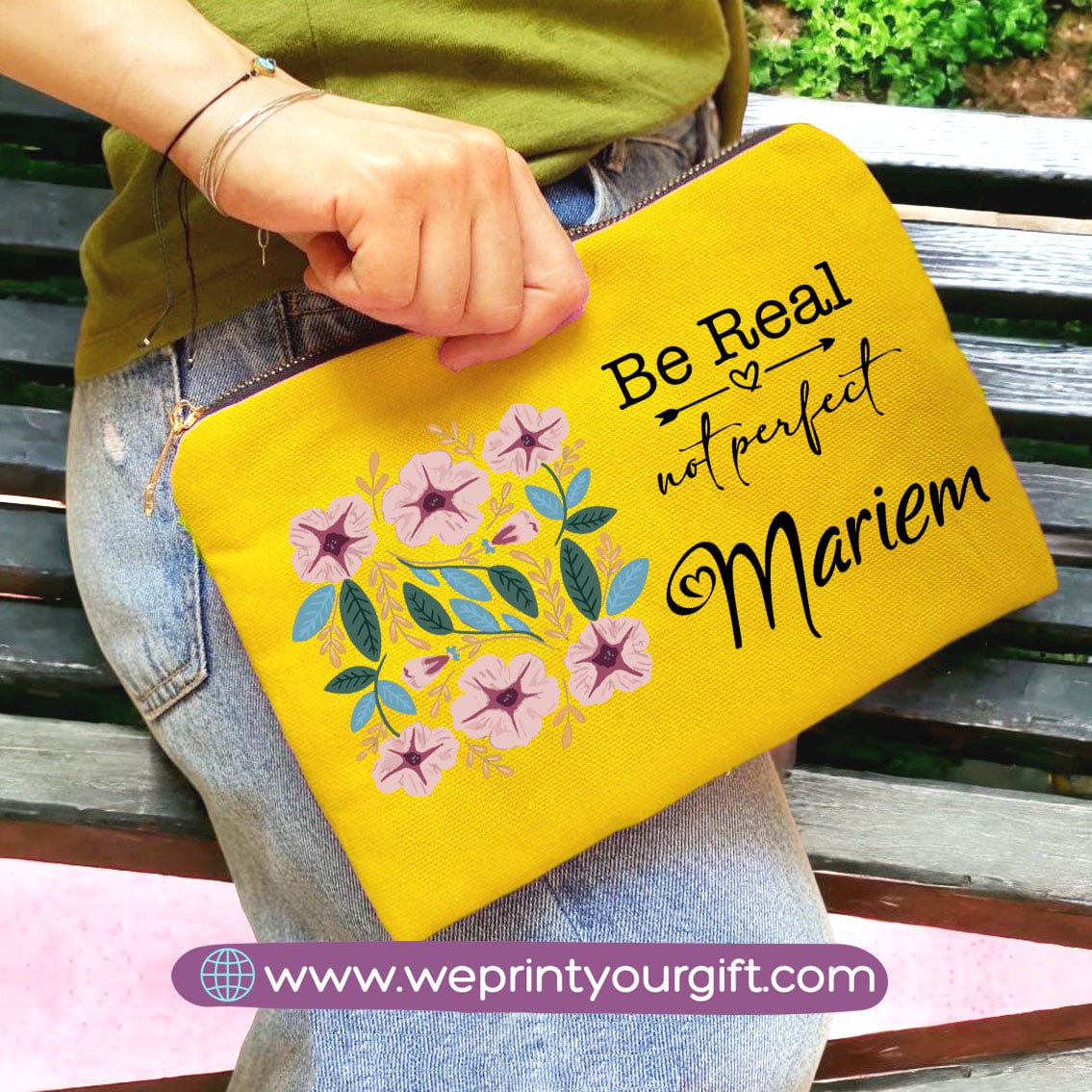 Fabric makeup case- English quotes