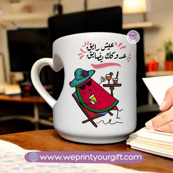 Personalized Mug-Heart handle mug- Summer