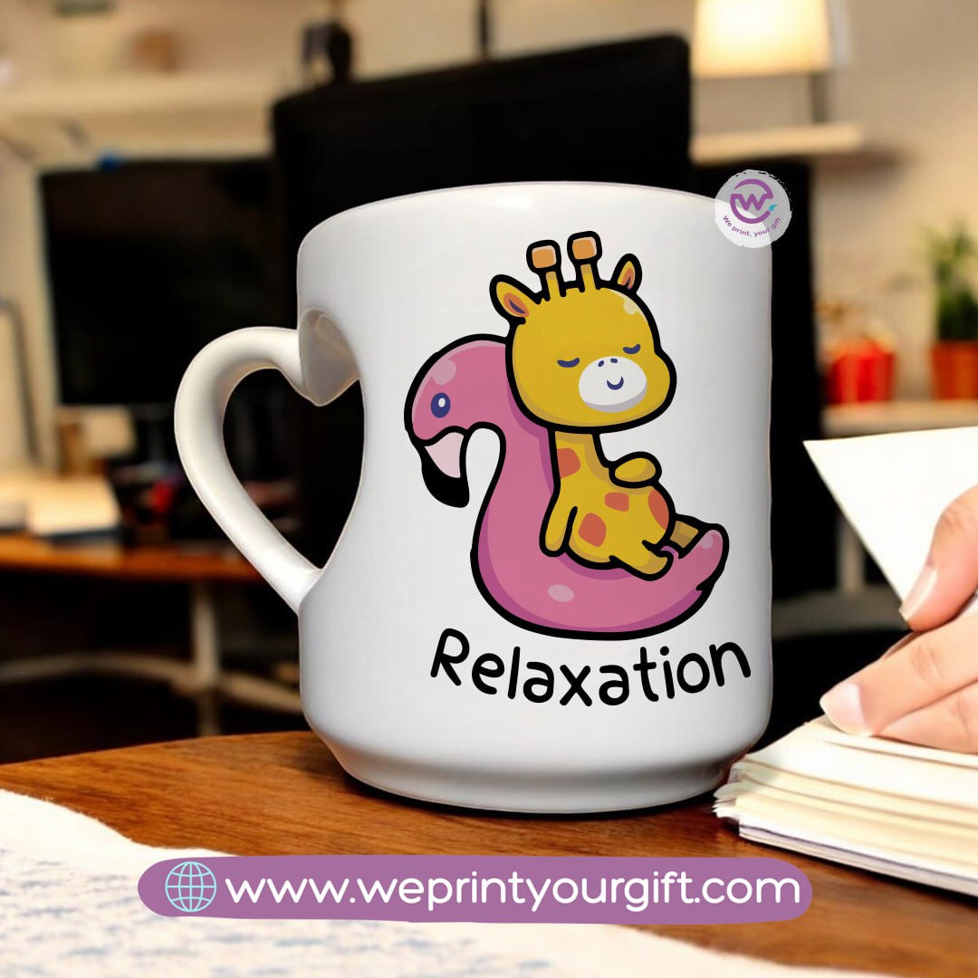 Personalized Mug-Heart handle mug- Summer