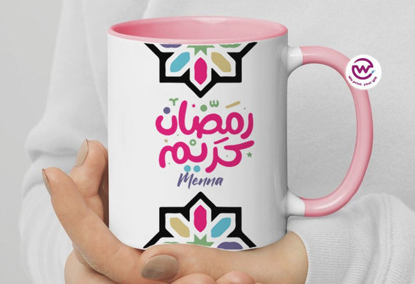 Colored Handle Ceramic Mug- Ramadan designs