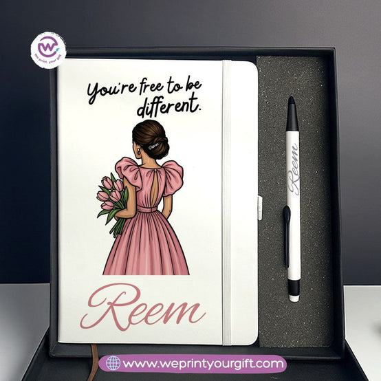 Digital Art Motivational Gift Box – Personalized Notebook & Engraved Pen
