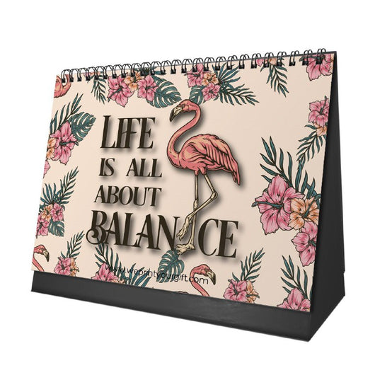 Flamingo Desk Calendar 2026