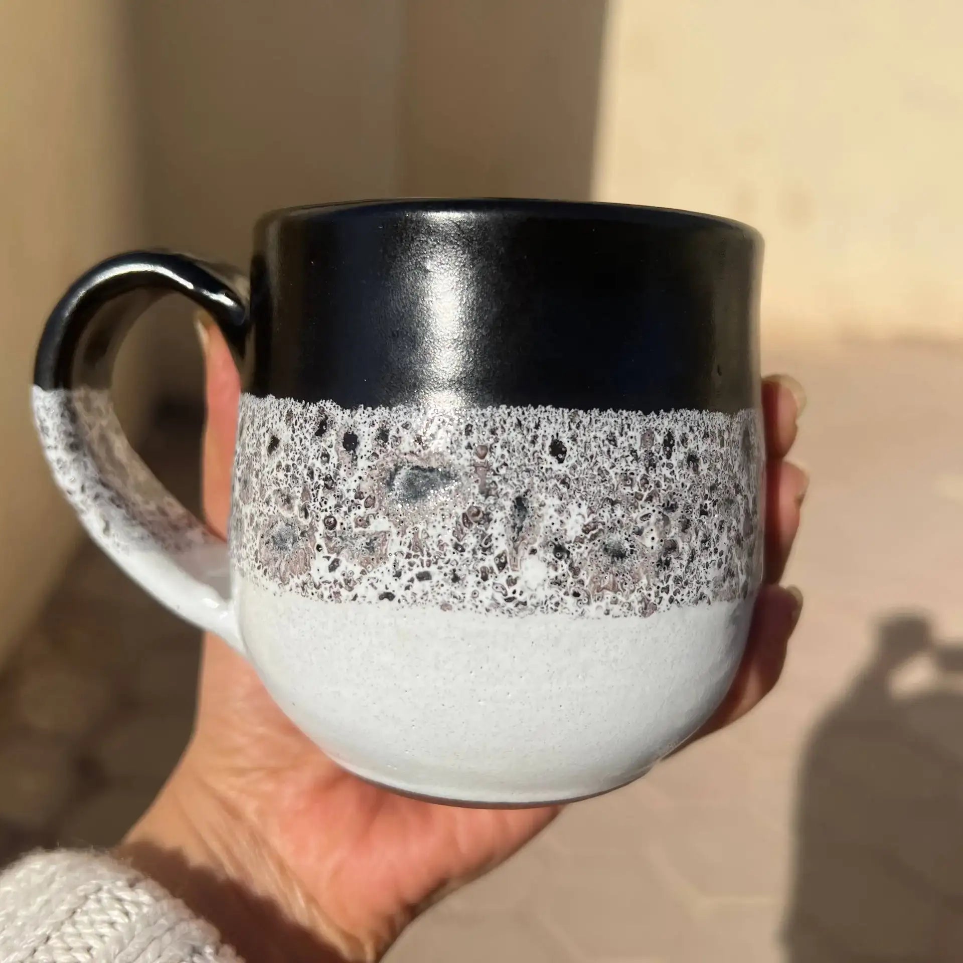 Black & White Handmade Pottery Mug – Customization Options - WE PRINT
