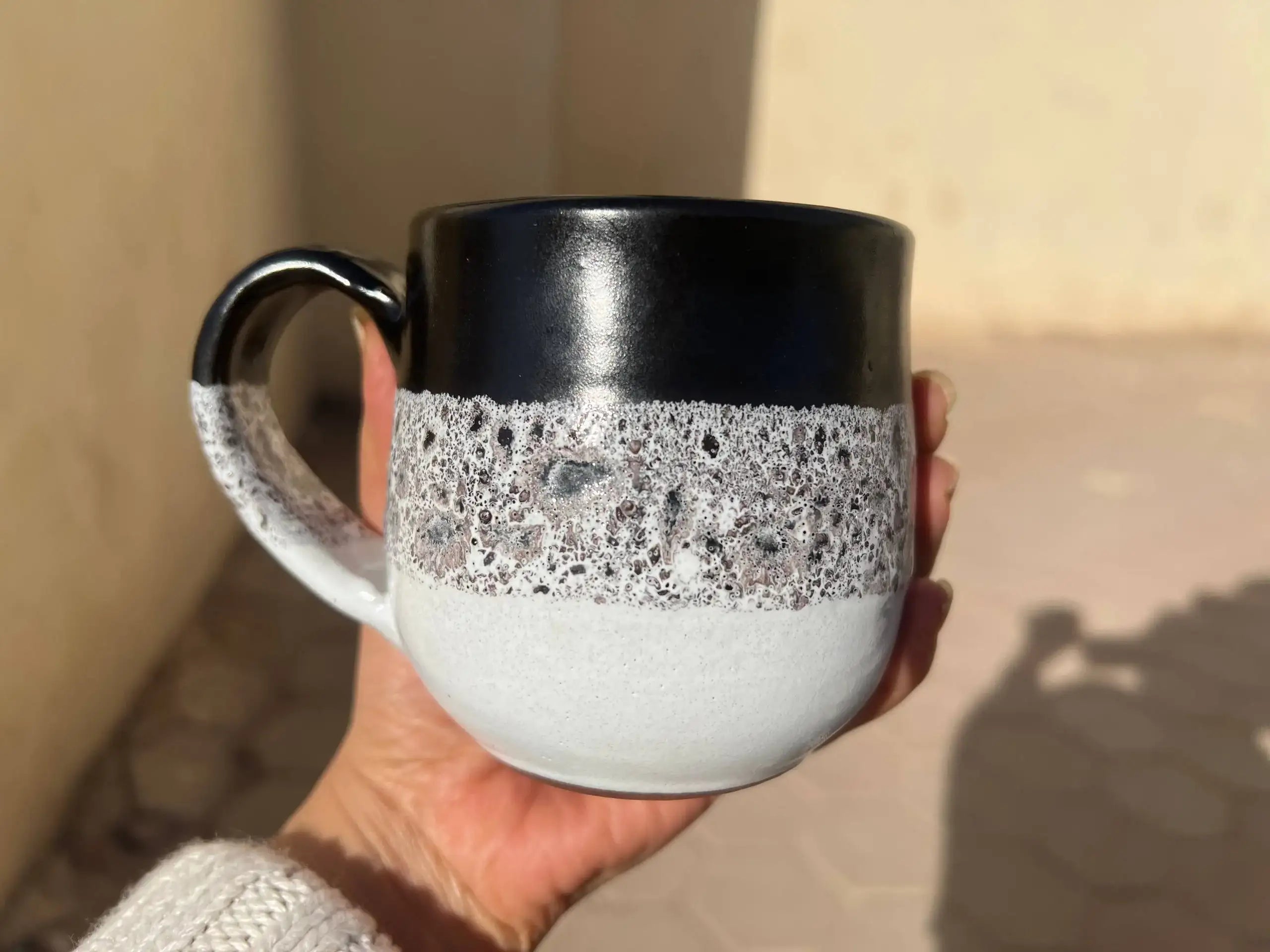 Black & White Handmade Pottery Mug – Customization Options - WE PRINT