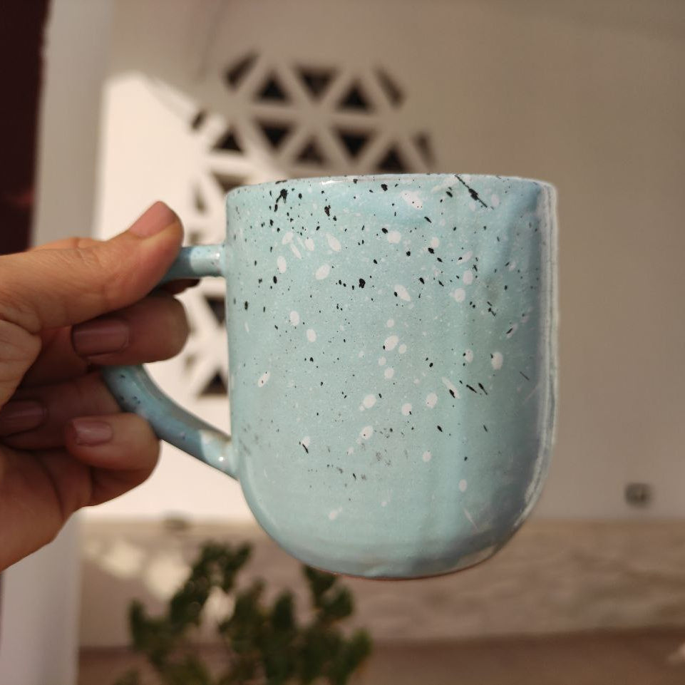 Baby Blue Pottery Mug- 300 ml - Customization Options - WE PRINT