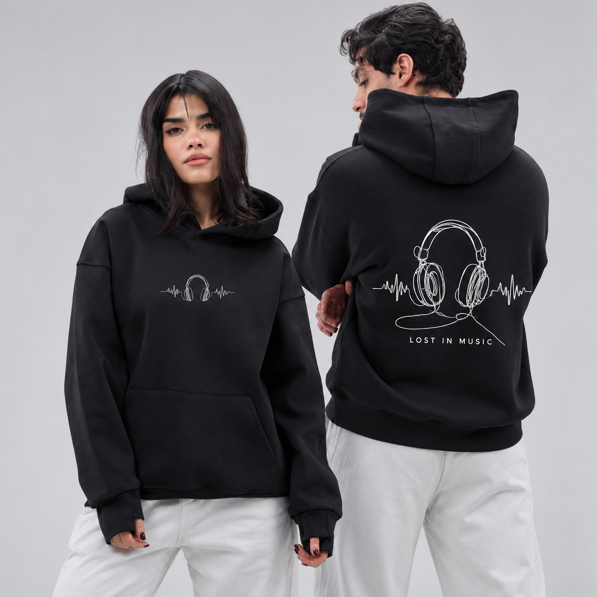 Unisex "Lost In Music" Hoodie - Premium Melton Cotton