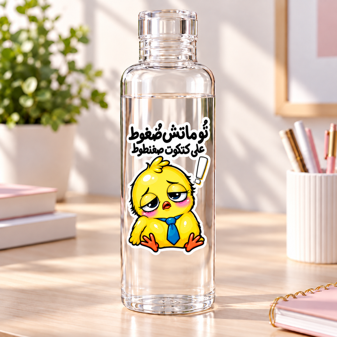 Hardest Working Chick" Clear Acrylic Water Bottles