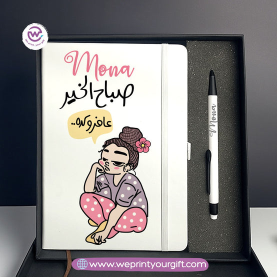 Funny Comic-Themed Personalized Gift Box – Custom Notebook & Engraved Pen