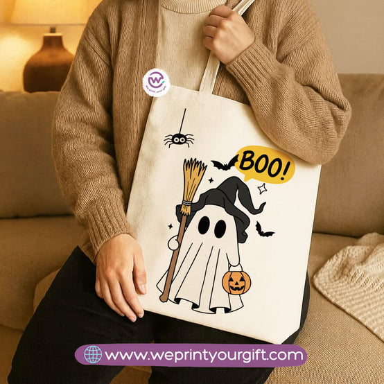 Halloween Canvas Tote Bag – Spooky Egyptian-Inspired Designs | Heavy Canvas Fabric