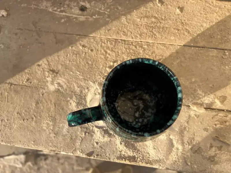 Black & Green Galaxy Pottery Mug – 400 ml - Customization Options - WE PRINT