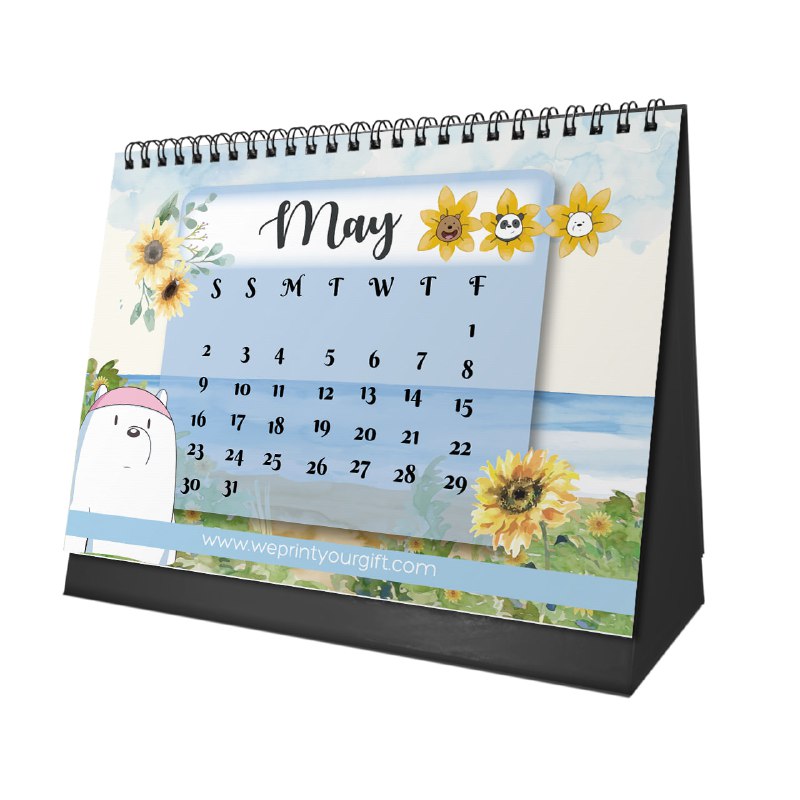 Cute Bears Desk Calendar 2026