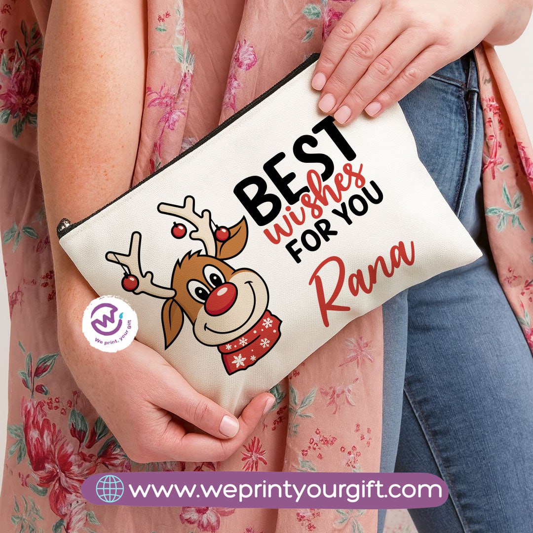 Christmas Makeup Bag & Pencil Case – Premium Cotton Pouch (23×17 cm)