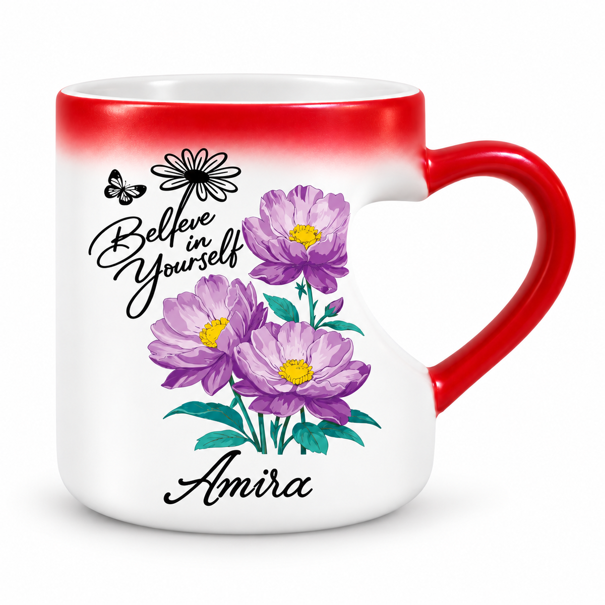 Magic Heart Handle Mug – Inspirational Floral Designs | 350 ml