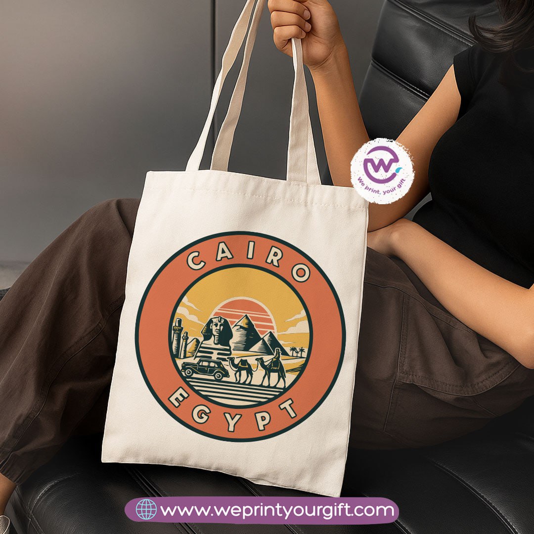 Ancient Egyptian Heritage Canvas Tote Bag – Premium Heavy Fabric