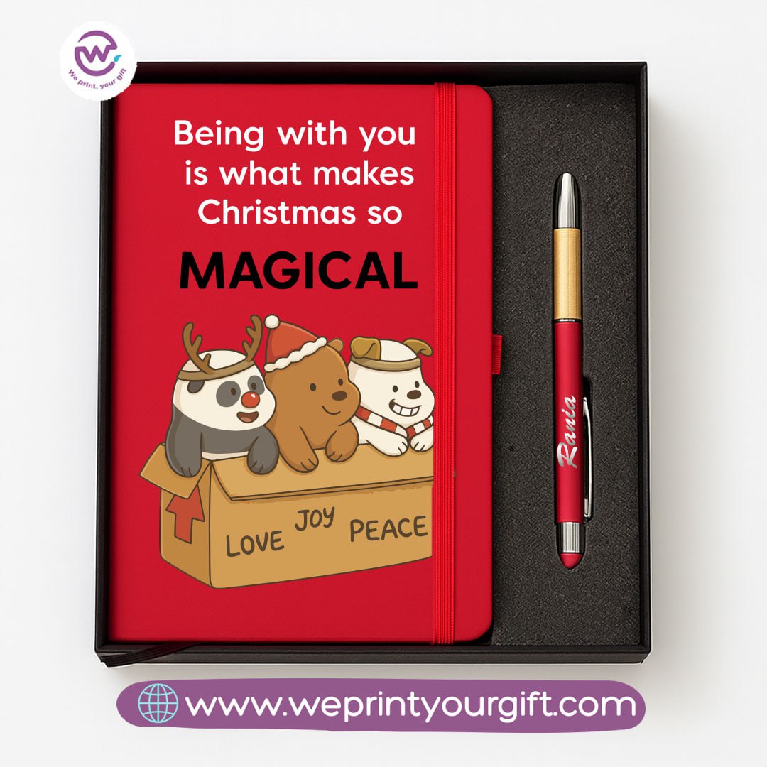 Cute Bears Personalized Notebook & Engraved Pen Gift Box