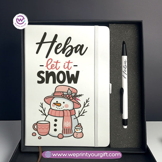 Christmas Luxury Notebook & Engraved Pen Gift Box