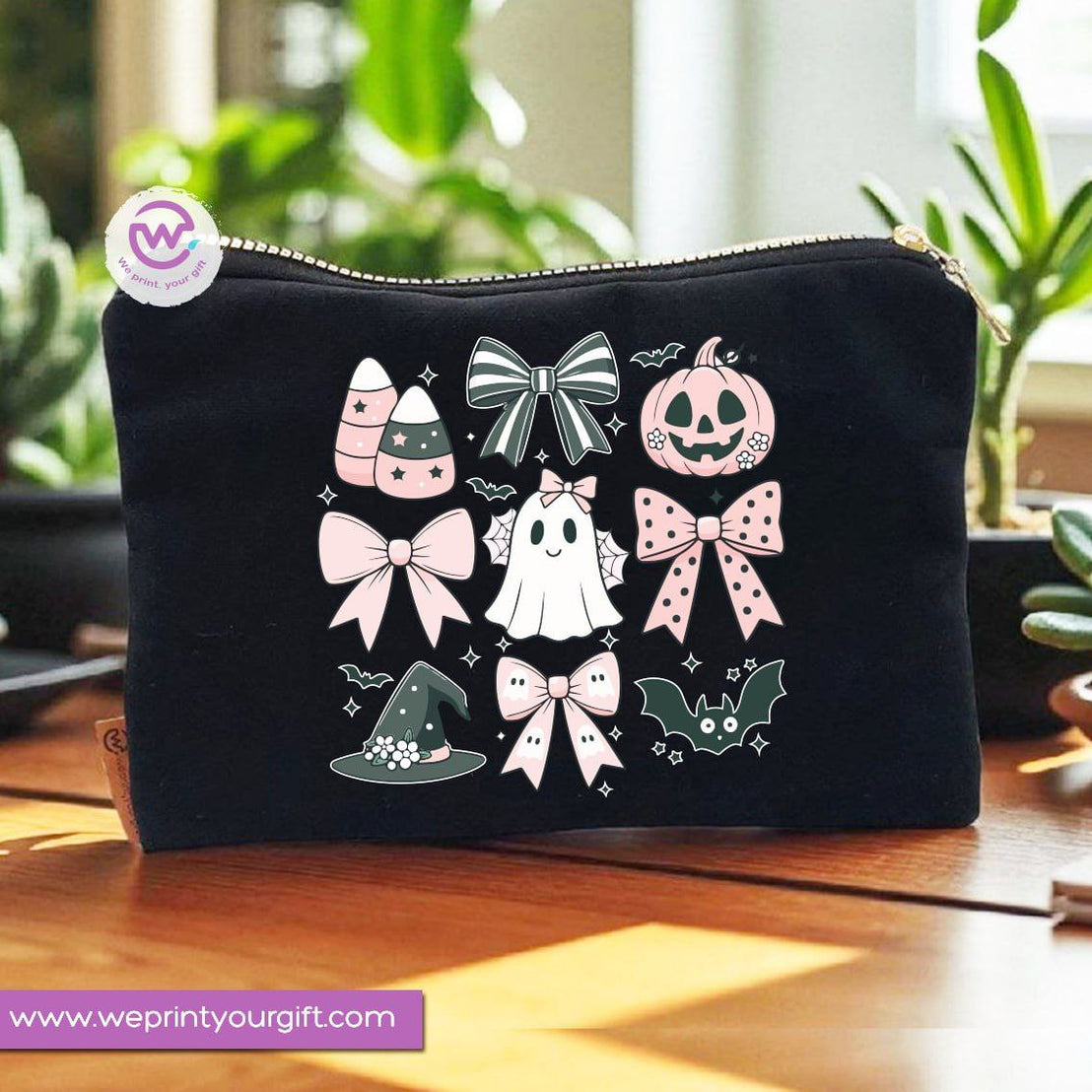 Halloween Makeup Bag & Pencil Case – Spooky Cotton Pouch with Fun Designs