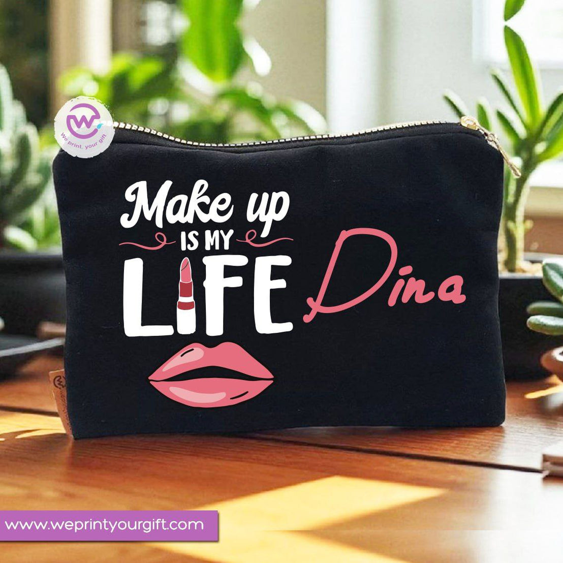 Makeup Tools Theme Makeup Bag & Pencil Case – Stylish Cotton Pouch