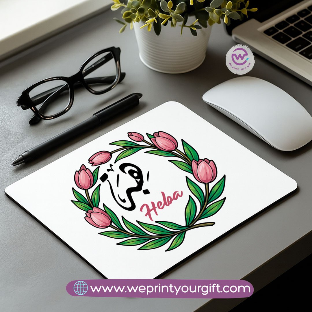 Personalized Mouse Pad with Name – Floral Design