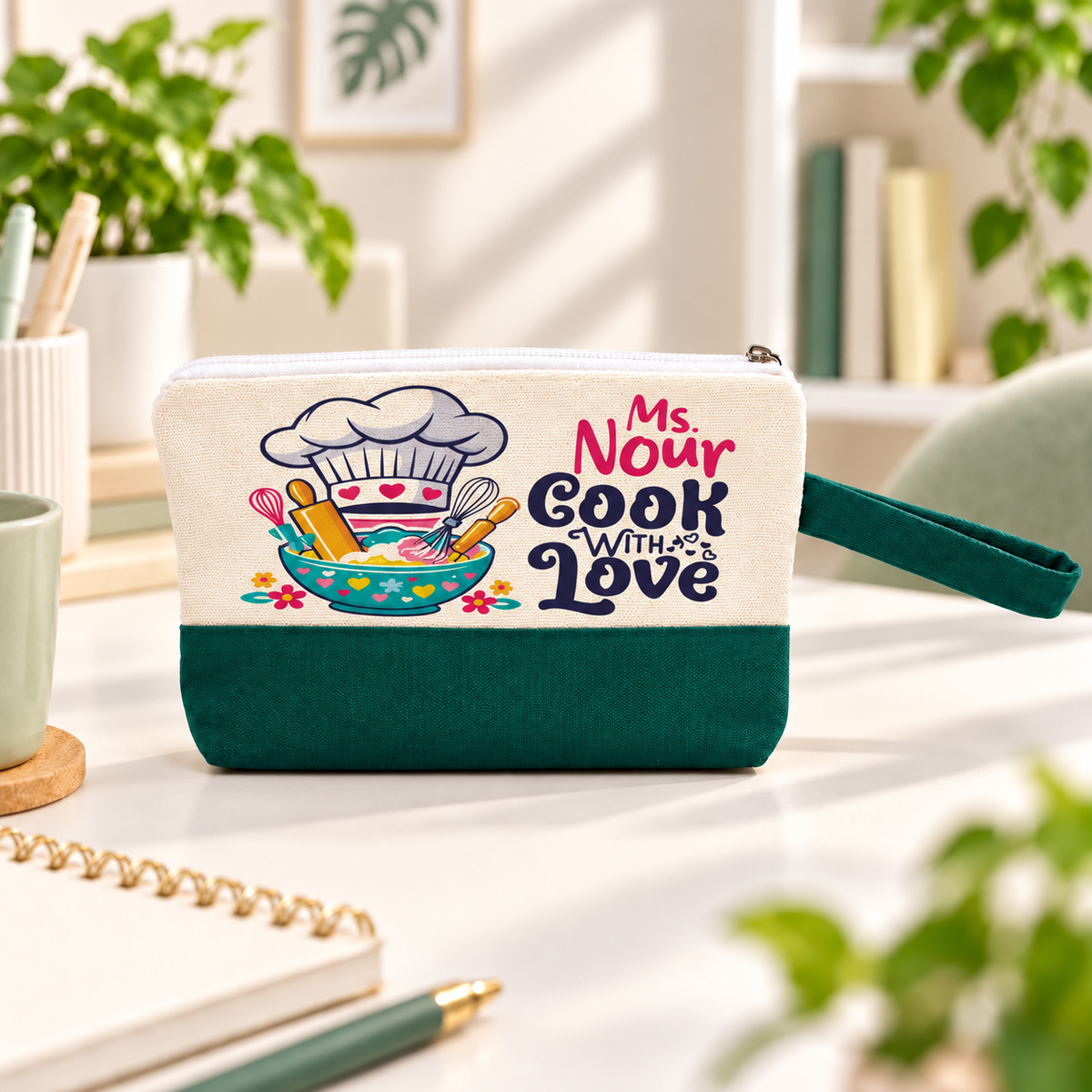 Teacher Appreciation Canvas Pouch | Two-Tone Pencil Case with Side Handle