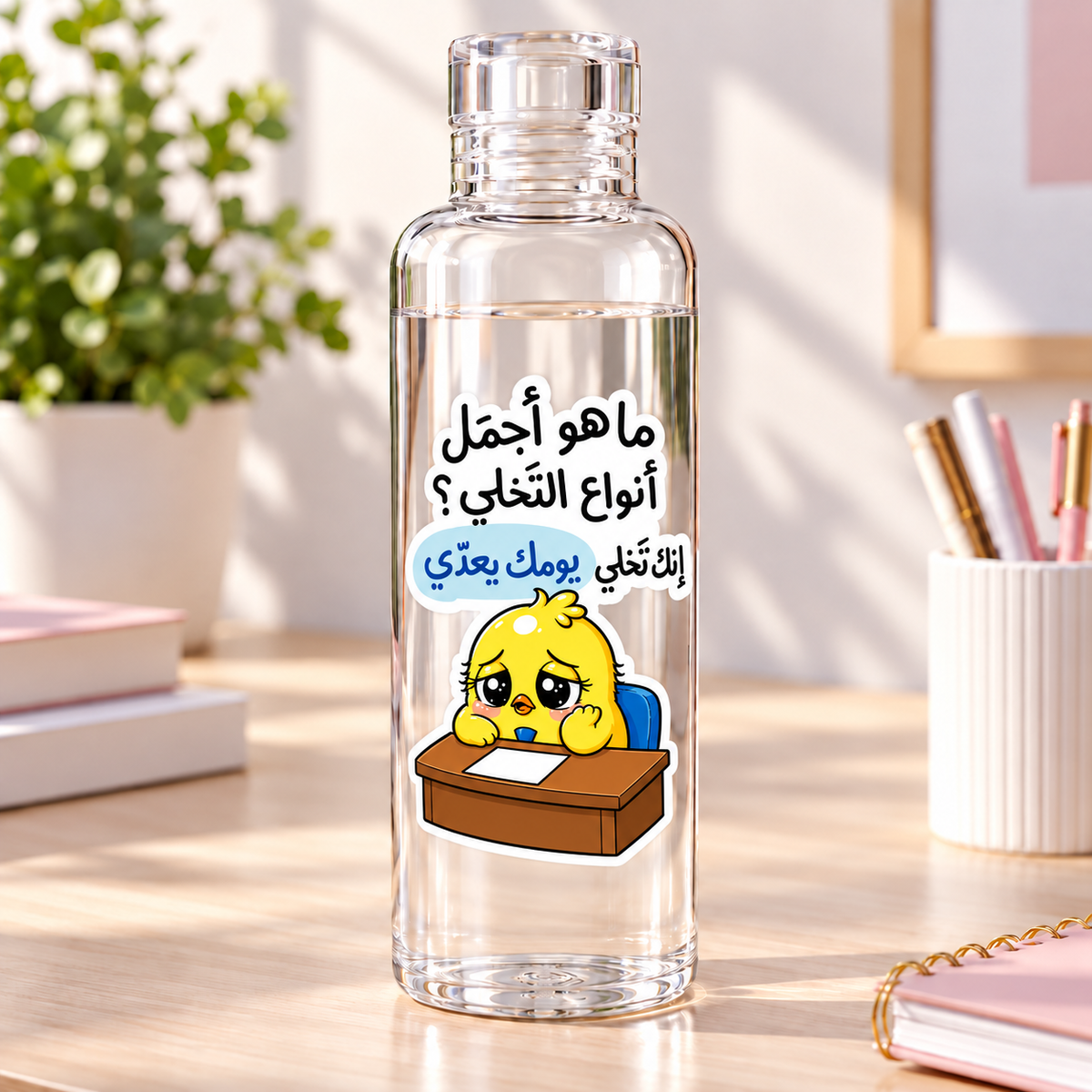 Hardest Working Chick" Clear Acrylic Water Bottles