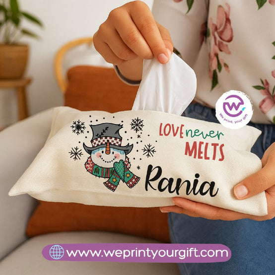 Personalized Fabric Tissue Holder – Christmas Designs