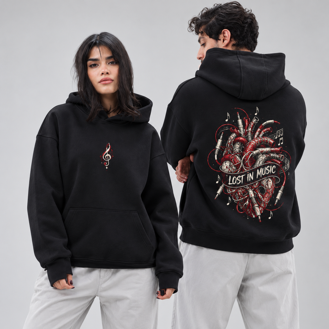 Unisex "Lost In Music" Hoodie - Premium Melton Cotton
