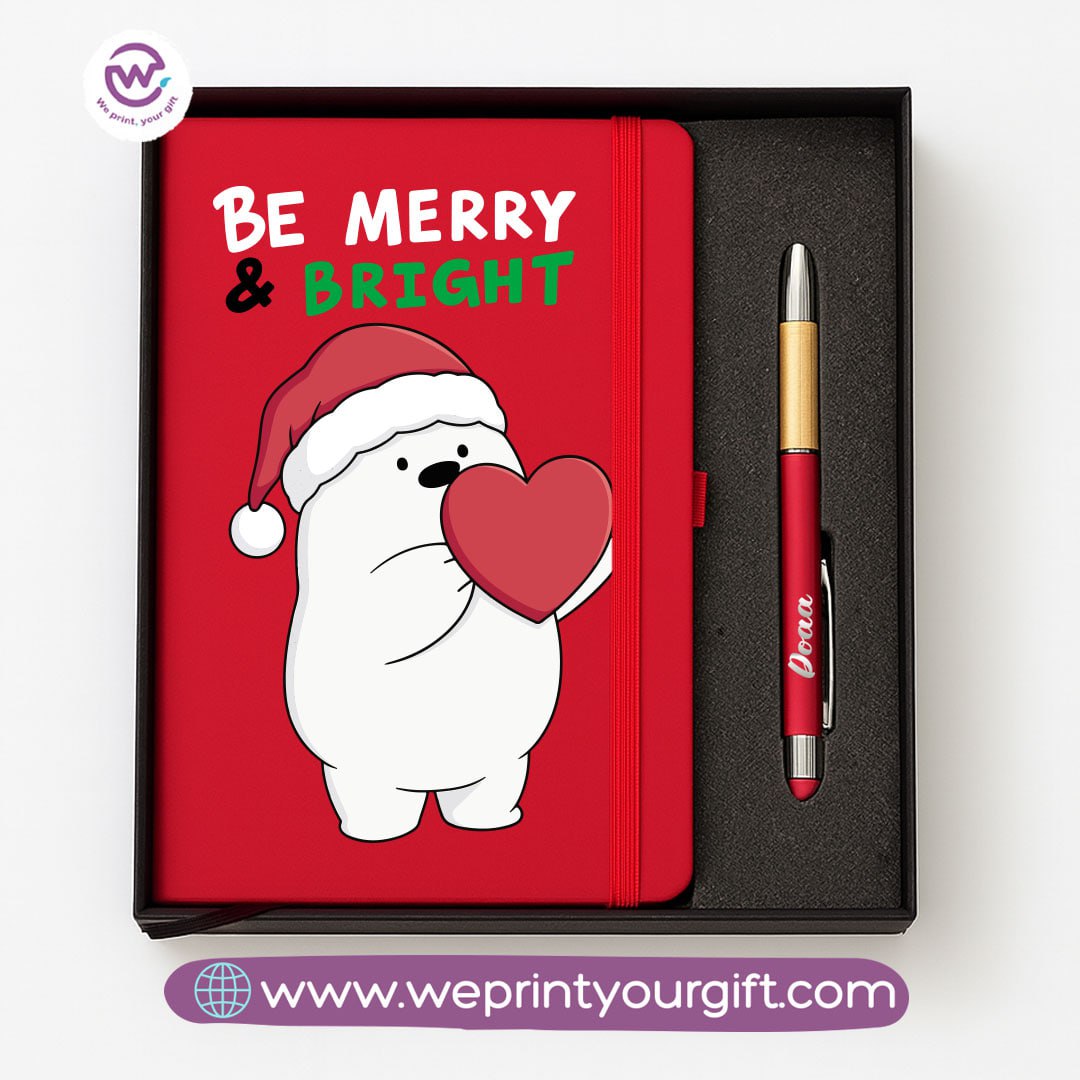 Cute Bears Personalized Notebook & Engraved Pen Gift Box