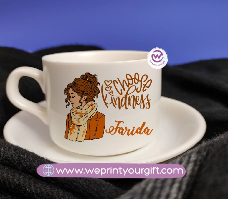 Personalized Coffee Cup with Saucer – One Art Design Collection
