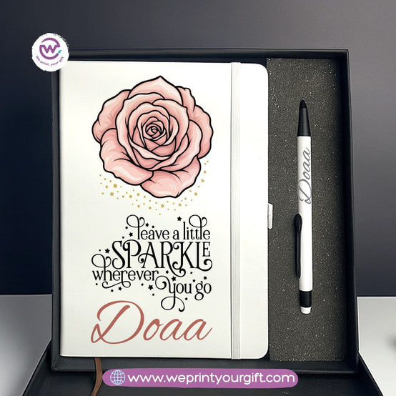 Digital Art Motivational Gift Box – Personalized Notebook & Engraved Pen