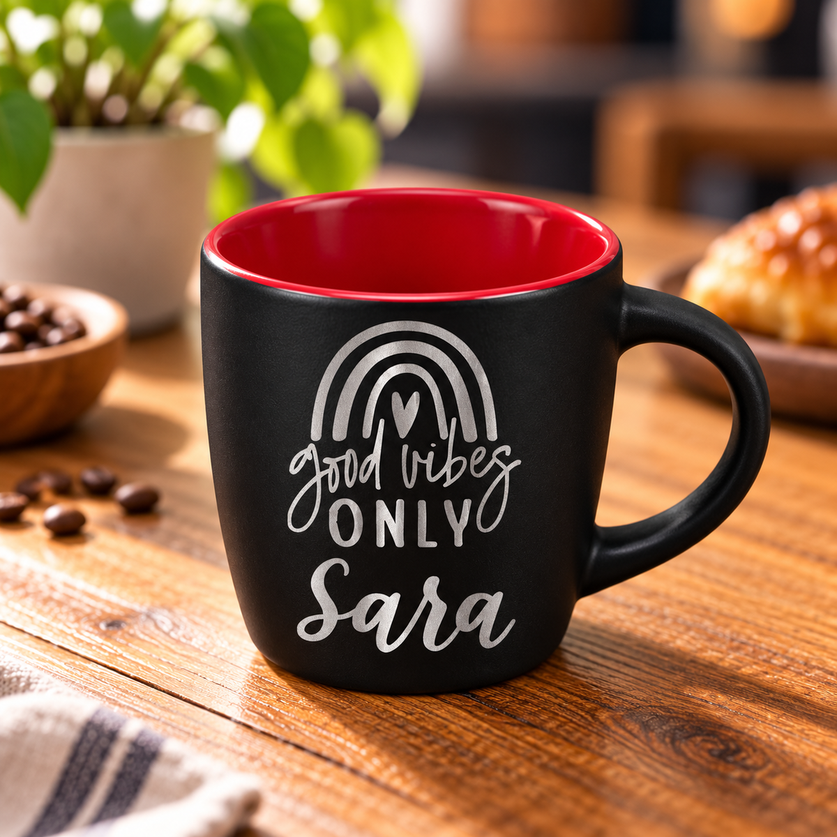 Motivational Engraved Matte Black Espresso Cup