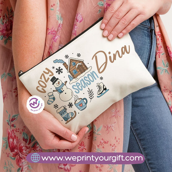 Christmas Makeup Bag & Pencil Case – Premium Cotton Pouch (23×17 cm)