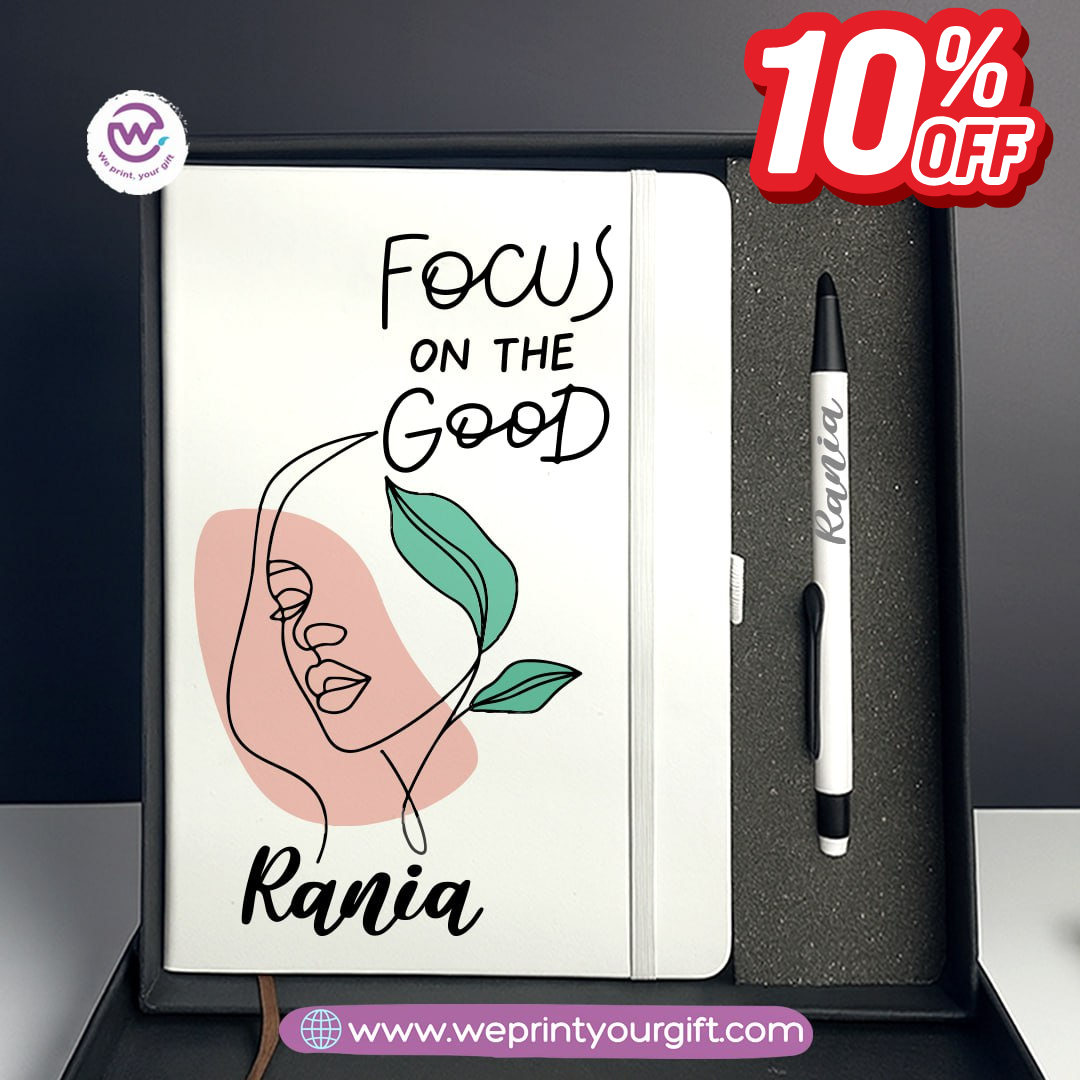 One Line Art Personalized Gift Box – Custom Notebook & Engraved Pen Set