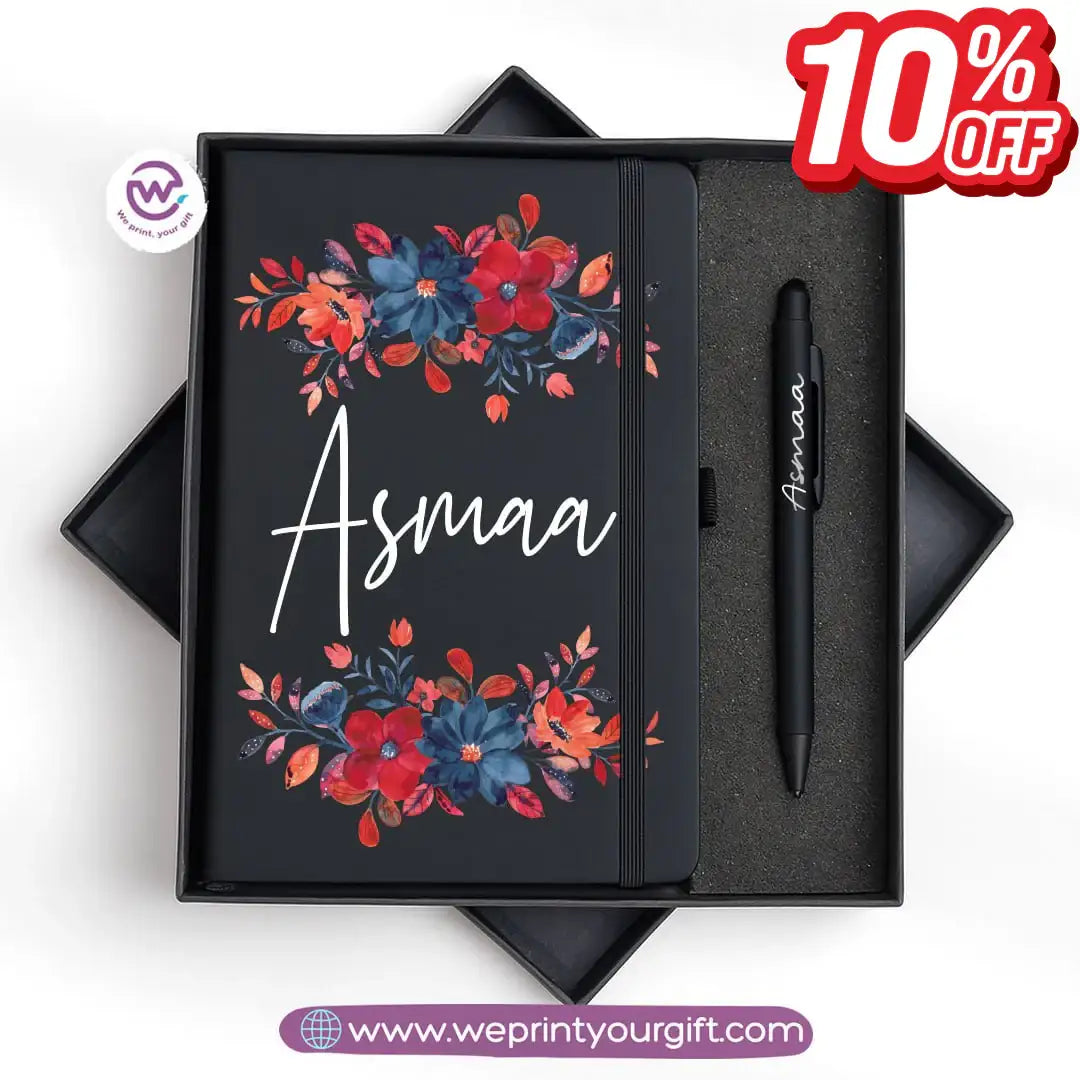 🌸 Floral Personalized Gift Box with Notebook & Metal Pen - WE PRINT