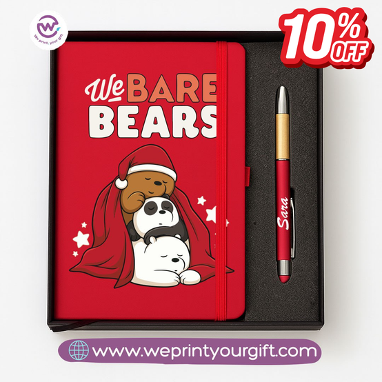 Cute Bears Personalized Notebook & Engraved Pen Gift Box
