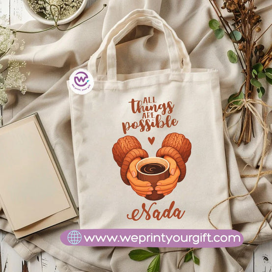 Retro Motivational Canvas Tote Bag – Vintage-Inspired Positive Quotes