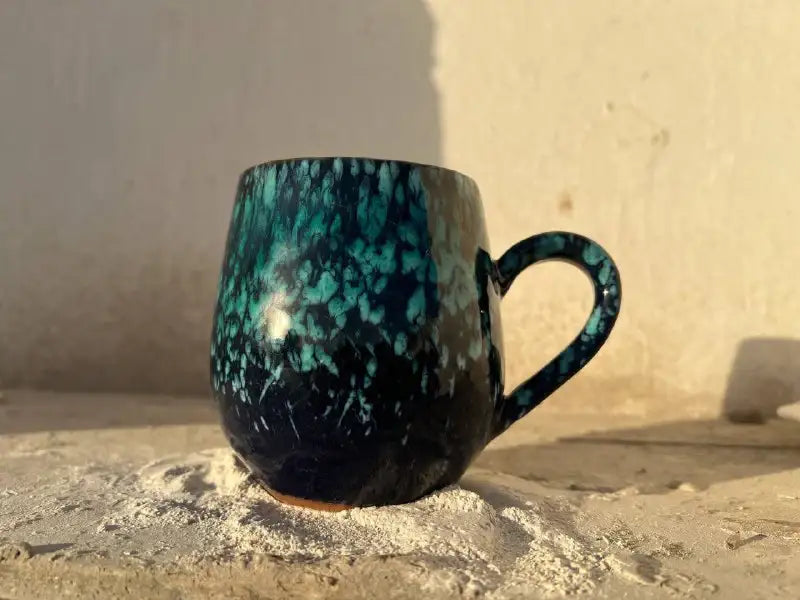 Black & Green Galaxy Pottery Mug – 400 ml - Customization Options - WE PRINT