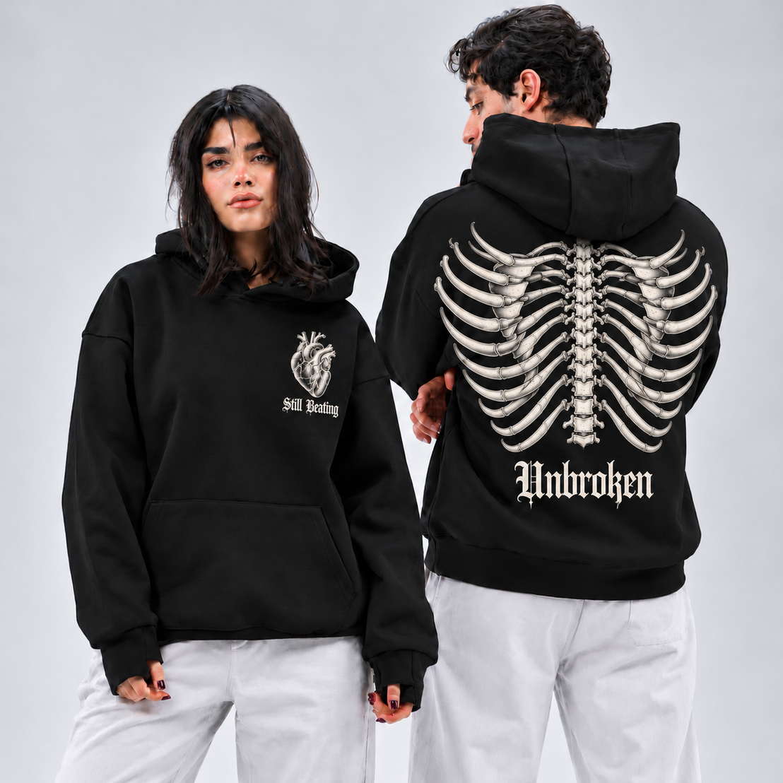 Unisex "Heart & Spine" Hoodie - Premium Melton Cotton