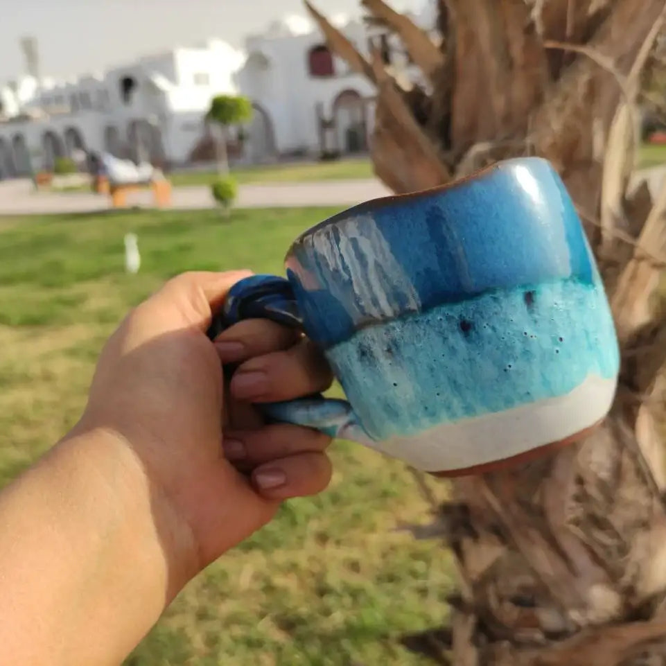 The Sea Handmade Pottery Mug – 300 ml- Customization Options - WE PRINT
