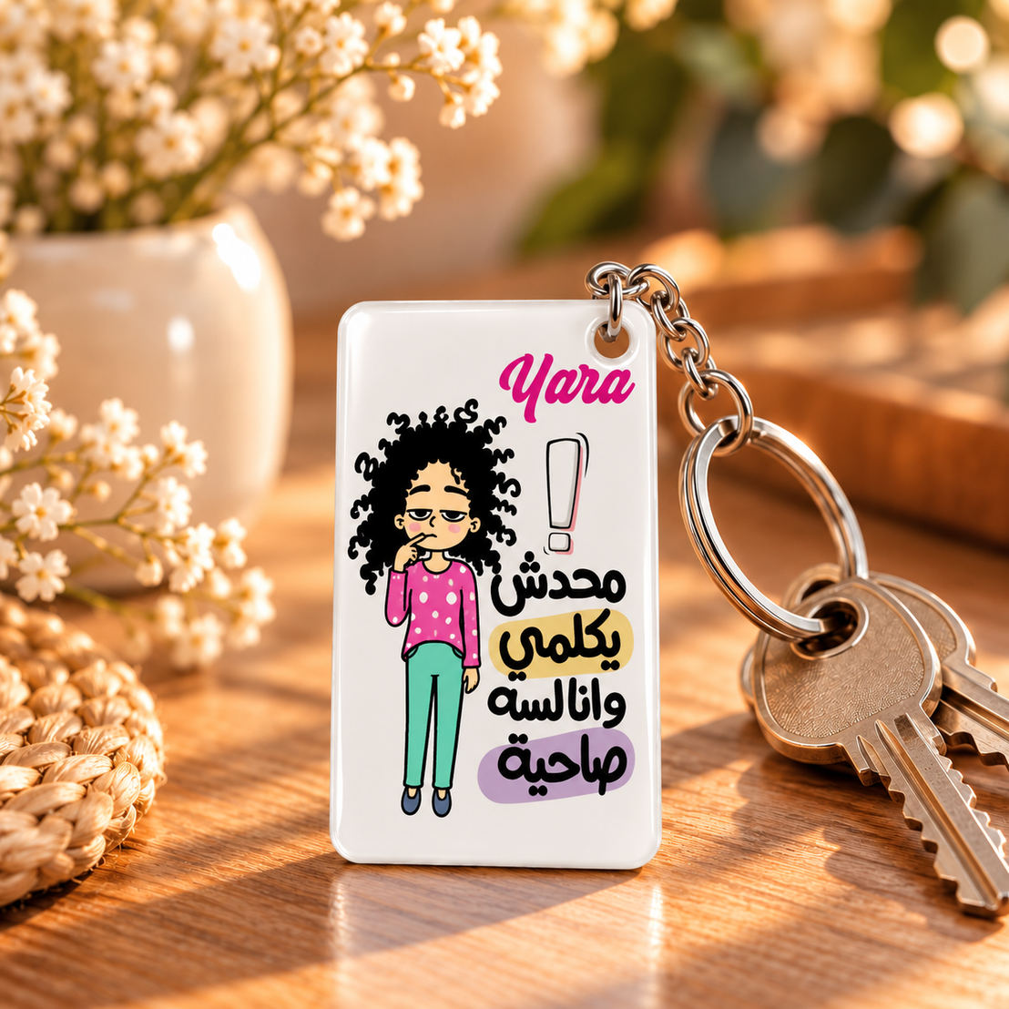 Funny Cartoon Comics Clear Acrylic Keychain | Single-Sided Print (Round / Rectangle)