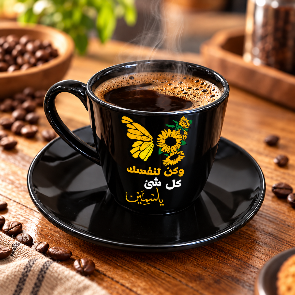 Black Porcelain Coffee Cups - Customization Options