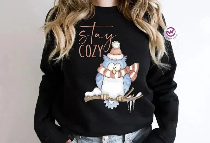 Adult Hoodies - Christmas -Owl - WE PRINT