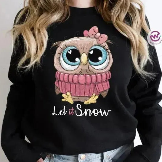 Adult Hoodies - Christmas -Owl - WE PRINT
