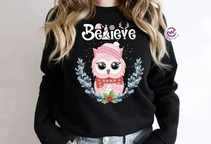 Adult Hoodies - Christmas -Owl - WE PRINT