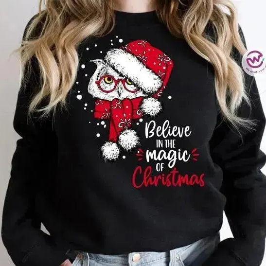 Adult Hoodies - Christmas -Owl - WE PRINT