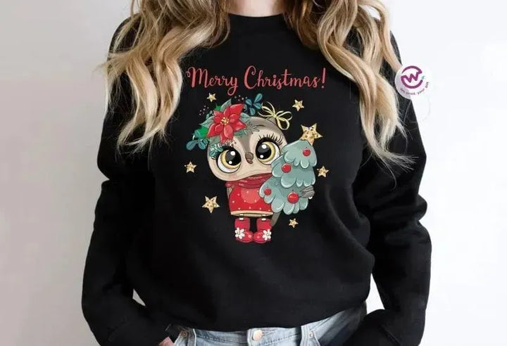 Adult Hoodies - Christmas -Owl - WE PRINT